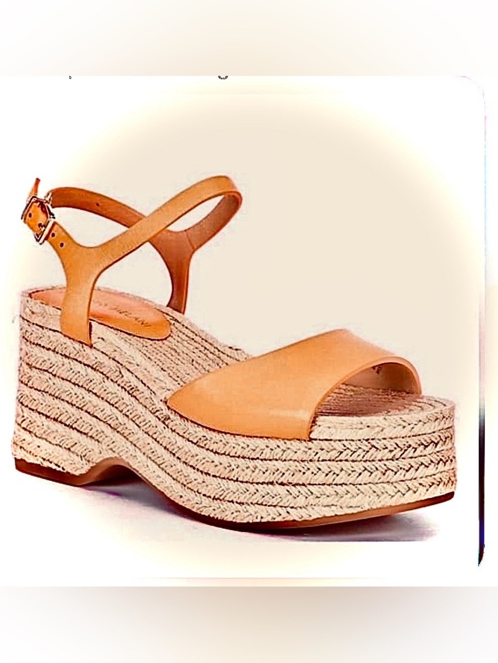 ANTONIO MELANI Cavaaa Espadrille Platform Wedge Sandal Cantaloupe 8.5